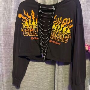 Classic Black Graphic Women's Top